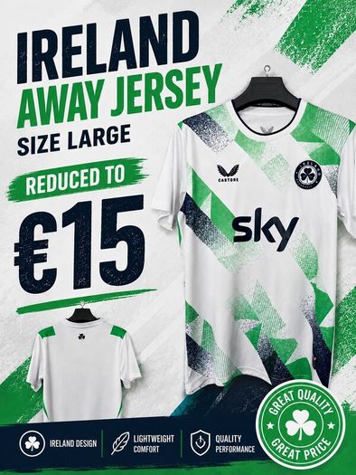 Ireland away soccer jersey