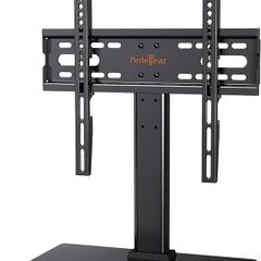 NEW SALE | Universal Table Top Pedestal TV Stand for 32"-55" LED Plasma Flat Curved Screens, Height Adjustable TV stand with Tempered Glass Base & Cable Management, Holds 40 KG Max.VESA 400x400mm
