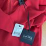 Joseph Ribkoff Drop Shoulder Dual Fabric Red Sheer Panelled Dress SIZE 14 Image 6