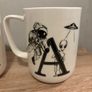 A Pair of Large Brand New Letters P and A China Mugs Image 2
