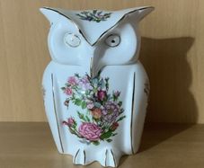 Aynsley Rose Garden Owl Trinket Box