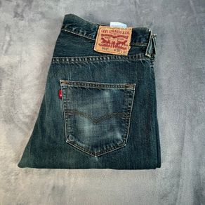 Levis 501 Original Button Fly Jeans W34 L26 - Distressed Ripped Cropped Blue