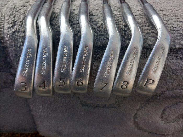 slazenger golf clubs and bag.  Right handed clubs