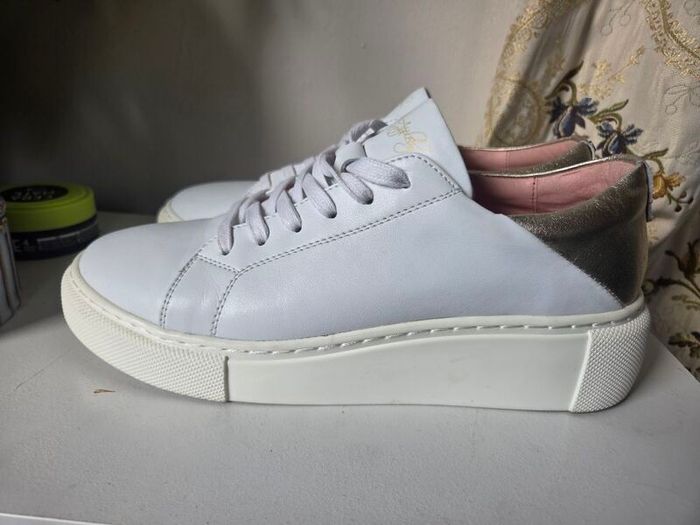 Kate Appleby White Leather Platform Trainers Size 41