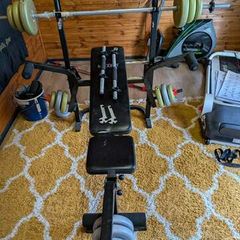 Weight bench weights and dumbbells