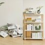 4 Tier Wooden Open Bookcase Modern Freestanding Bookshelf Storage Organizer,Multifunctional Display Stand for Bedroom, Living Room and Home Office, Storage Cabinet,White Image 3