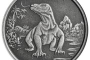 2022 Tokelau 2 Dollars 1 oz Silver Bullion Coin - Komodo Dragon Antique Finish BU (In Capsule)