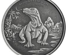 2022 Tokelau 2 Dollars 1 oz Silver Bullion Coin - Komodo Dragon Antique Finish BU (In Capsule)