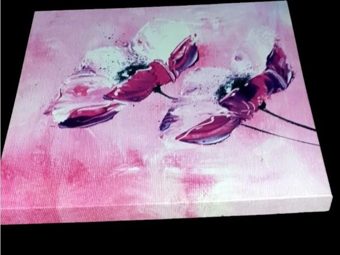 Brand New Abstract Pink Floral Canvas Art