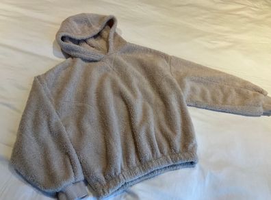Girls Zara beige teddy fleece hoodie 11 12
