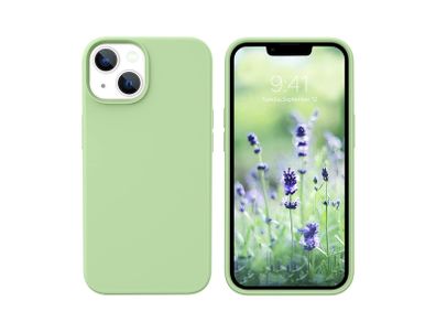 Liquid Silicone Shockproof Case For iPhone 13 Luxury Soft Phone Cover Matcha Green New - FHT9IP13LK