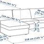 Ikea Kivik New Covers Anthracite Color . 3 Seater Cover . Chaise Lounge Cover. Footstool Cover Image 7