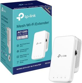 TP-Link RE330 AC1200Mbps WiFi Extender Booster, Ethernet Port, EasyMesh, WiFi Booster Range Extender, Internet Booster, Access Point, Works with Any WiFi Router, App Control Easy Setup, UK Plug