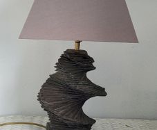 Mid-century spiral slate lamp