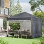 3x3 Pop Up Gazebo with Sidewalls Adjustable Garden Patio Party Tent Dark Grey Image 4