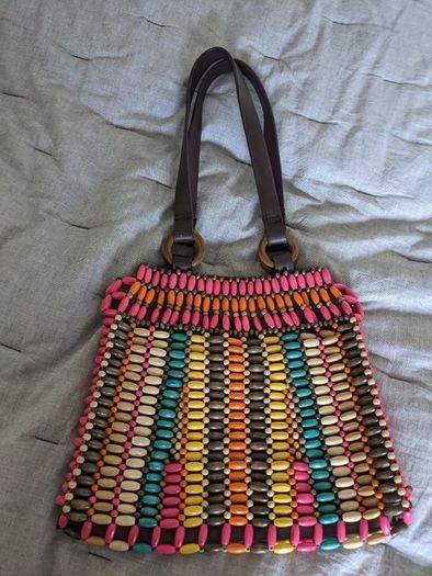 Vintage style beads hand bag