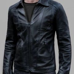 Fabulous Men's Soul Revolver Black Retro Wraith Leather Jacket
