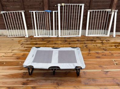FREE  5 Pet Safety Gates  and Medium Raised Dog Bed