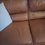 3 Seater Brown Leather Sofa Image 8