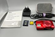 Nikon Coolpix S6300 Red 16.0MP Nikkor 10x Zoom Digital Camera - Full Kit