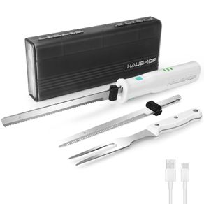 Brand New Electric Knife, Cordless Kitchen Knife with 2 Stainless Steel Blades,