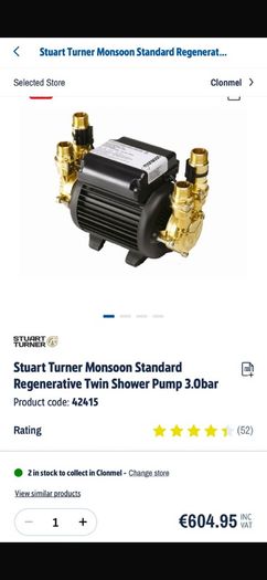 monsoon twin shower pump