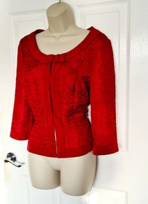 Designer Vera Mont Pillar Box Red Jacket Size12
