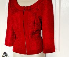 Designer Vera Mont Pillar Box Red Jacket Size12