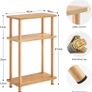 Slim Small Table, 3 Tier End Table Living Room, 40x18x61.5cm, Modern Thin Side Table for Living Room, Bedroom, Sofa, Small Nightstand with Magazine Rack, Save Space, Nature Image 2