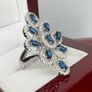 Silver Blue & White Sapphire Ring Image 6