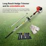 BU-KO 52cc Long Reach Petrol Hedge Trimmer and 75cm Extension Pole w/Toolbag for Convenient Storage, Precision Trimming for Tall Hedges & Bushes, Easy to Use, High Performance, Durable Steel Blade Image 8