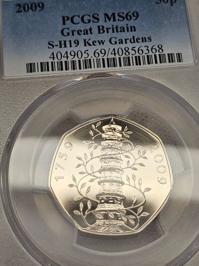 Great Britain 2009 Kew Gardens 50p Coin PCGS MS69