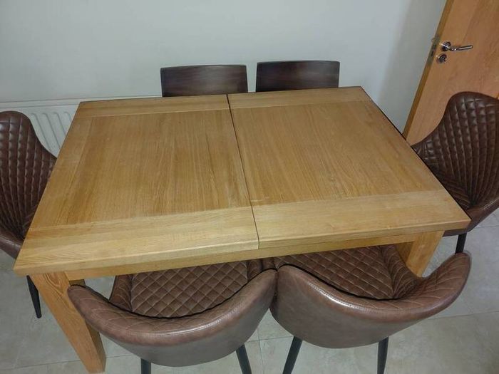 Matching solid wood table and dresser