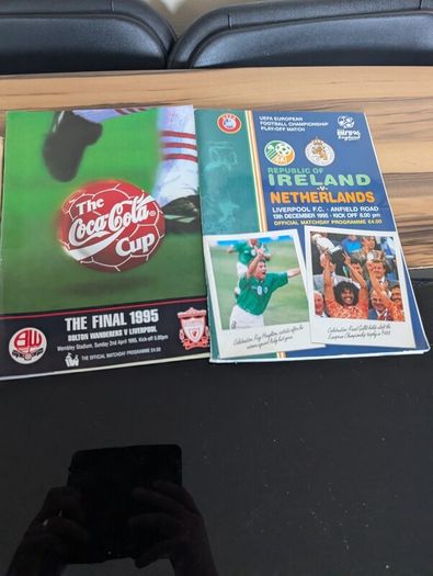 Huge 1990 80s vintage liverpool and some vintage Ireland soccer gear signed gear etc