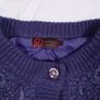 Sarah Dunnway Purple Sequin Embellished Floral Knit Boucle Cardigan Size M Image 2