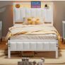 Single Bed Frames with Storage Headboard and Charging Station/LED Lights,Heavy Image 9