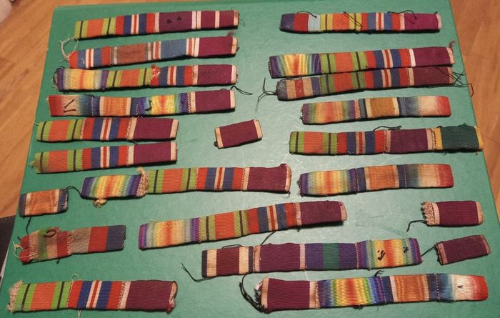 Large Collection of Original WWI & WWII Era British/Commonwealth Medal Ribbon Bars