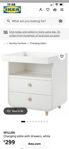 Baby changing table