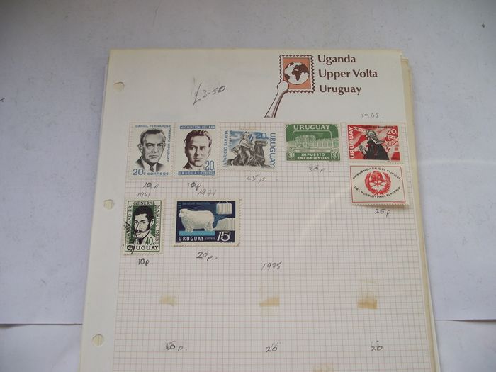 A Collection of Stamps from Central and South Americas on Loose Pages