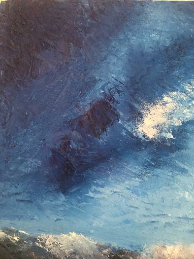 Wild sea oil painting