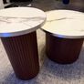 Round Coffee Table Set - walnut Image 3
