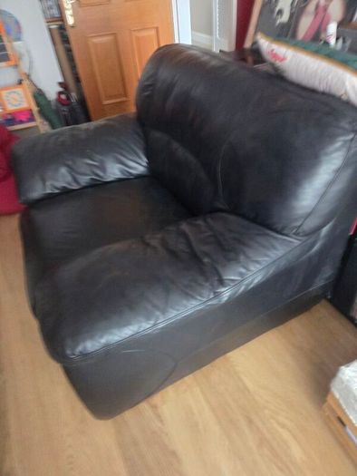 black leather arm chair