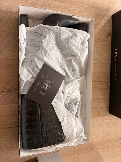 Mantra Official Black Croc Effect Knee High Boots. Size 5 EU38