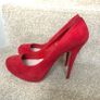 Designer Miu Miu red high heels Image 3