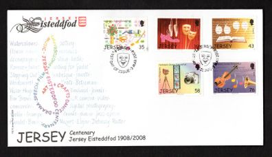 2008 Jersey Jersey Festival - Centenary of Eisteddfod Commemorative Stamps First Day Cover (FDC)