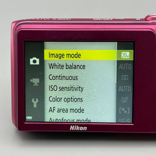 Nikon Coolpix S3600 20.1MP Digital Camera Pink - Full Kit