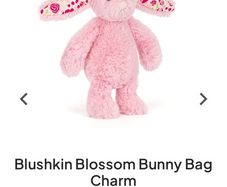 New JELLYCAT Blushkin Blossom Bunny Bag Charm