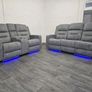 3+2 Titan Plus Grey Fabric Recliner Sofa Set Image 2