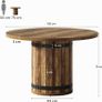 Round Dining Table, 100 cm Kitchen Table with Fence Wooden Base (Table Only) Image 2