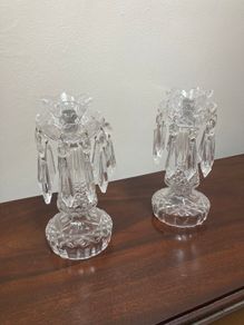Crystal Lustres - Pair - Cut Glass
